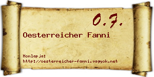 Oesterreicher Fanni névjegykártya